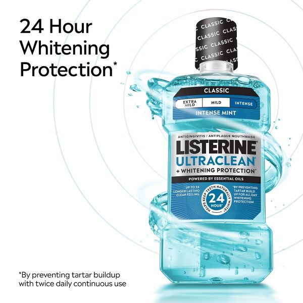 Listerine Ultraclean Tartar Control Antiseptic Intense Mouthwash - Cool Mint - 500ml