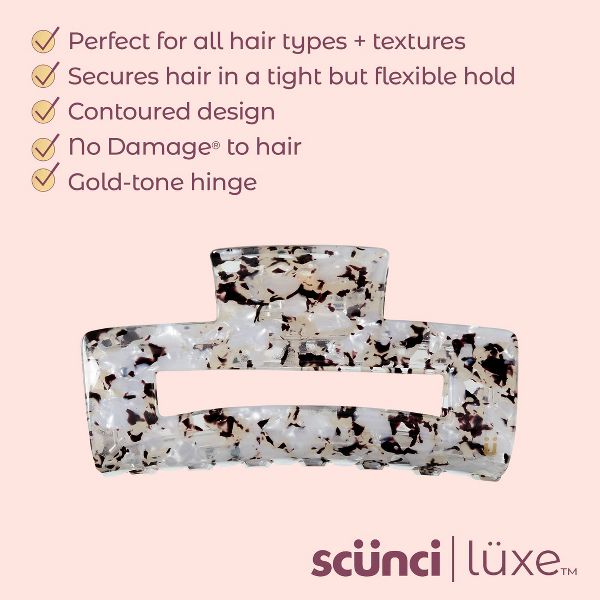 scünci | lüxe Acrylic Open Cut Rectangle Claw Clip - Tort