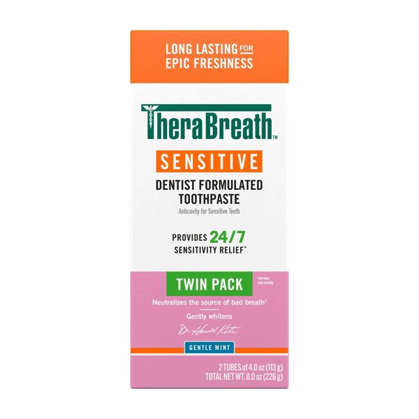 TheraBreath Sensitive Fluoride Toothpaste - Gentle Mint - 4oz