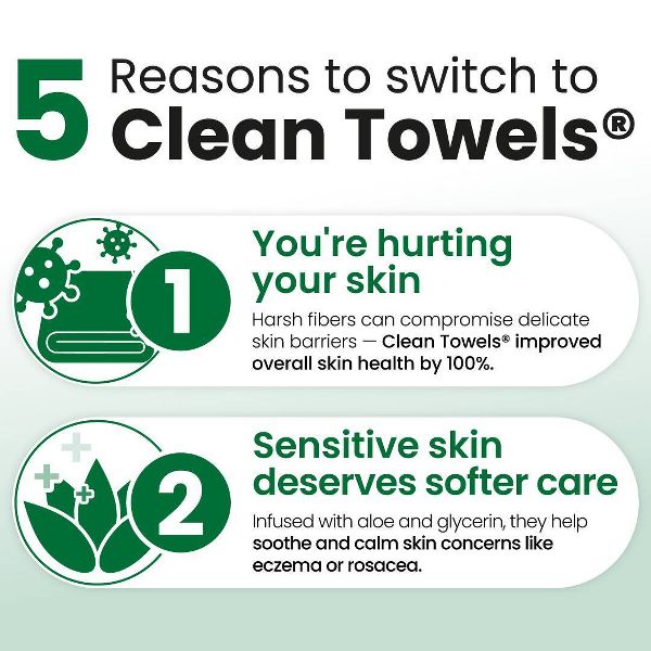 Clean Skin Club Towels for Sensitive Skin - XL - 50ct