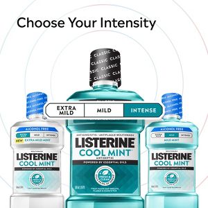 Listerine Antiseptic Intense Mouthwash for Bad Breath - Cool Mint - 500ml