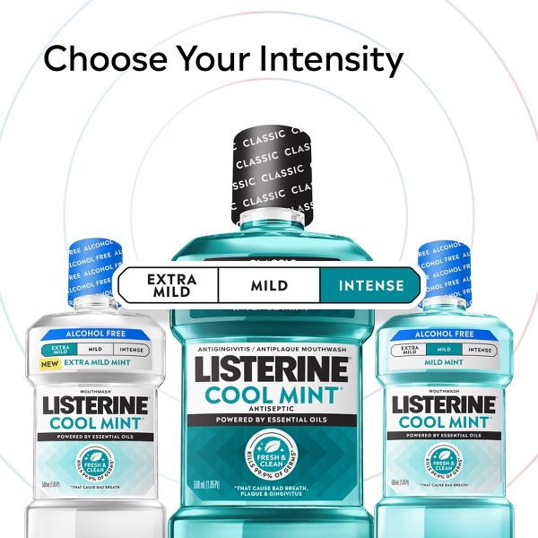 Listerine Antiseptic Intense Mouthwash for Bad Breath - Cool Mint - 1.5L