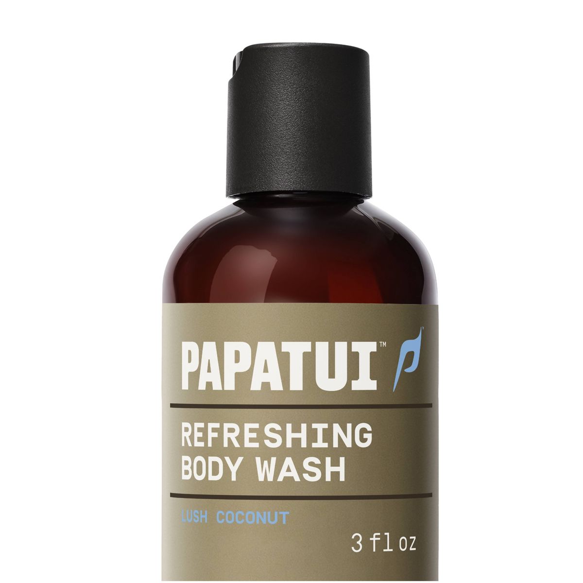 Papatui Men's Exfoliating and Hydrating Sulfate-Free Coconut Oil Body Wash - Lush Coconut - Trial and Travel Size - 3 fl oz