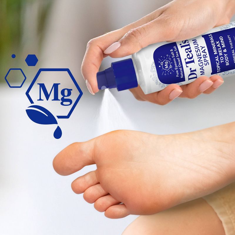 Dr Teal's Topical Magnesium Body & Foot Spray with Epsom Salt & Natural Dead Sea Salt Fragrance-Free - 8 fl oz