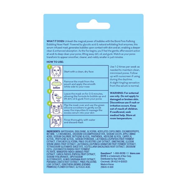 Biore Pore Minimizing Bubbling Face Mask Nose Strips - 8ct