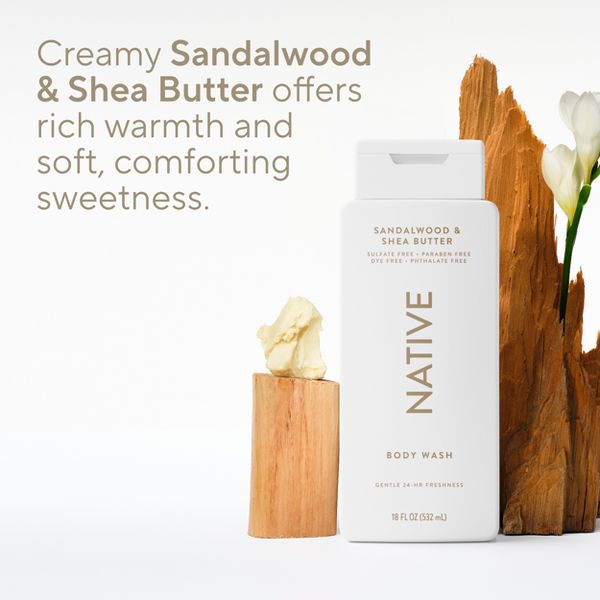 Native Body Wash - Sandalwood & Shea Butter - 18 fl oz