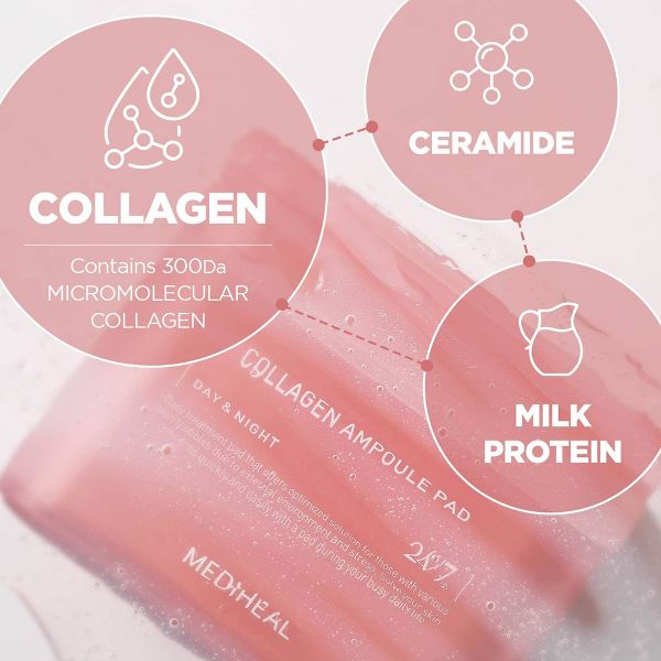 MEDIHEAL Collagen Ampoule Toner Pads - 100ct
