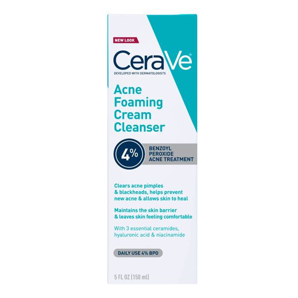 CeraVe Acne Foaming Cream Face Cleanser, Acne Treatment Face Wash - Fragrance-Free - 5oz