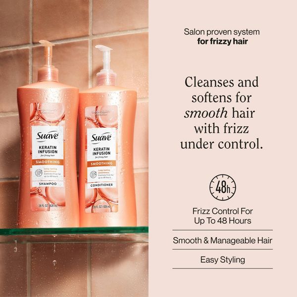 Suave Professionals Keratin Infusion Smoothing Shampoo and Conditioner - 56 fl oz
