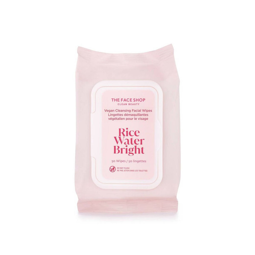 The Face Shop Rice Water Bright Vegan Cleansing Wipes - 50ct