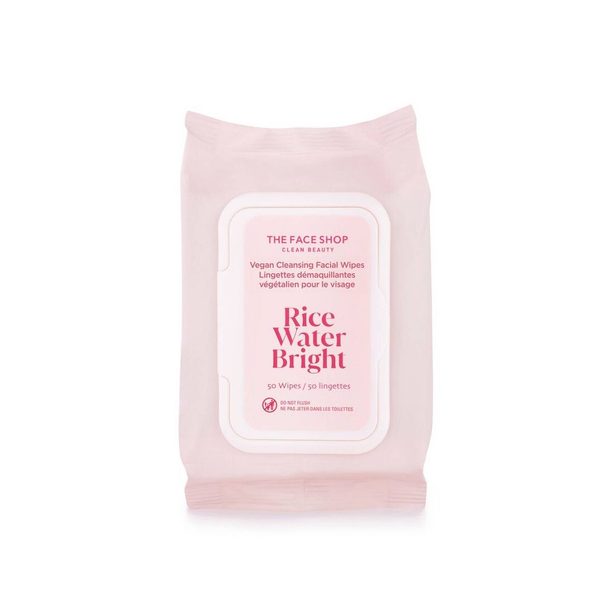 The Face Shop Rice Water Bright Vegan Cleansing Wipes - 50ct
