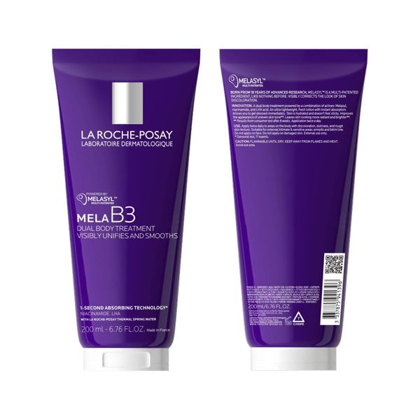 La Roche Posay Mela B3 Body Treatment, Brightens Darks Spot Dermatological Dual Solution Body Lotions - 6.76 fl oz