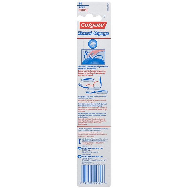 Colgate Travel Foldable Compact Size Manual Toothbrush with Cover - Soft