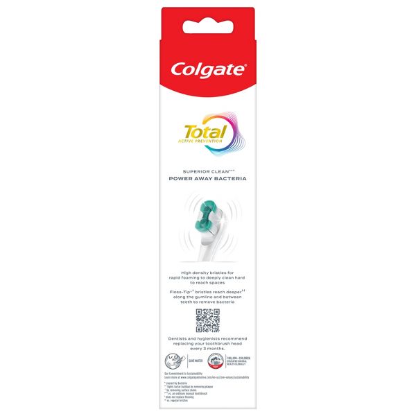 Colgate Total Active Prevention Battery Powered Electric Toothbrush - Soft - White