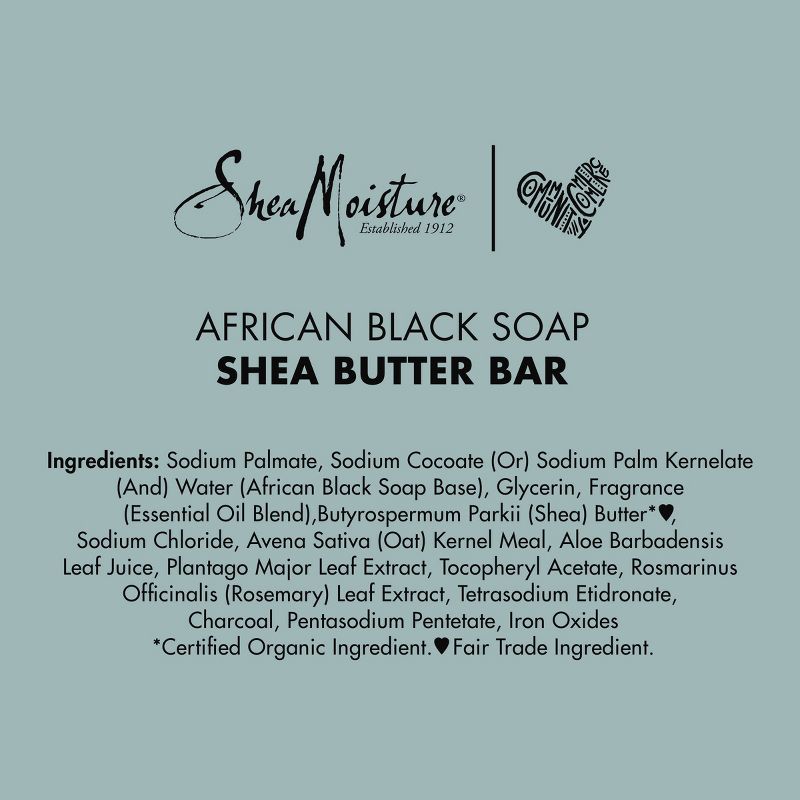 SheaMoisture African Black Soap Original Scent Face and Body Bar Soap - 3.5oz