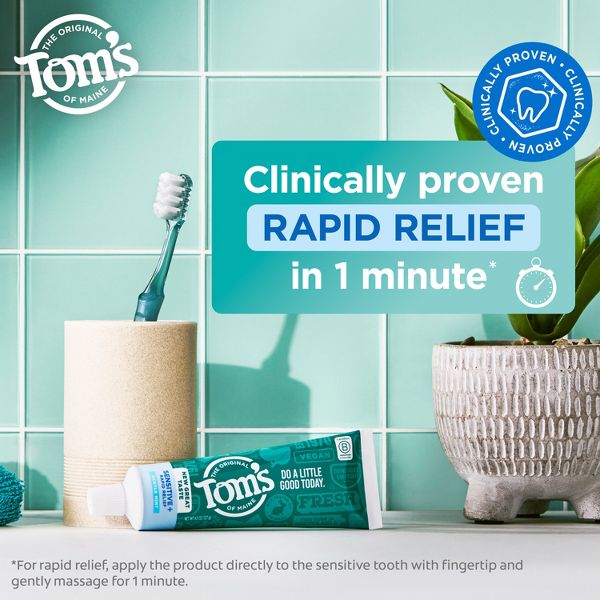 Tom’s of Maine Sensitive Plus Rapid Relief Fluoride Free Toothpaste - Gentle Mint - 4.5oz