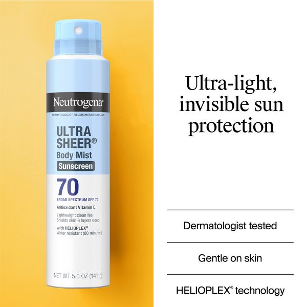 Neutrogena Ultra Sheer Sunscreen Spray, SPF 70, 5oz