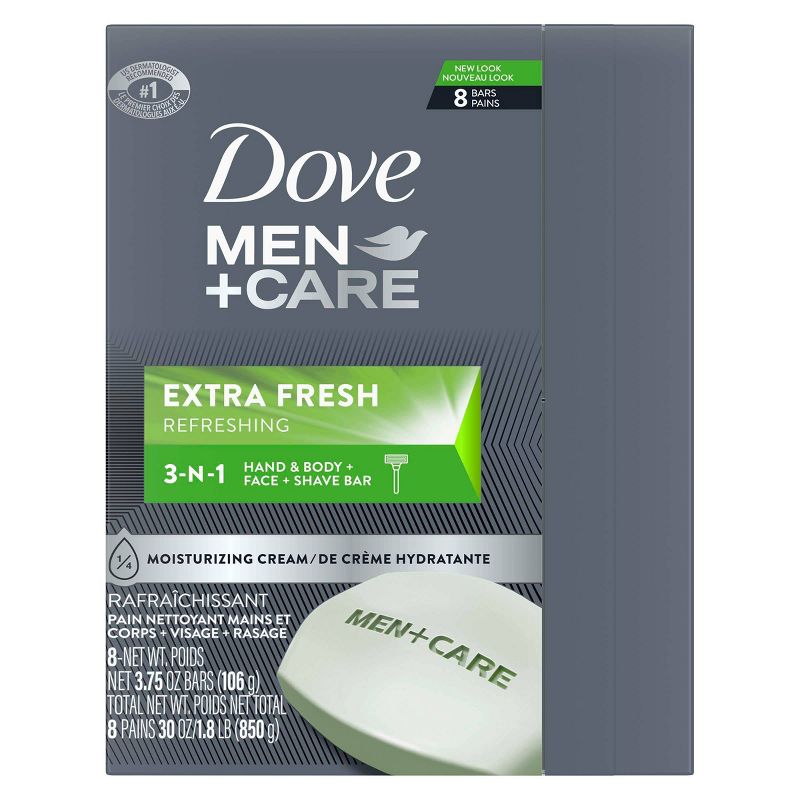 Dove Men+Care Extra Fresh Body and Face Bar Soap - 4pk - 3.75oz each