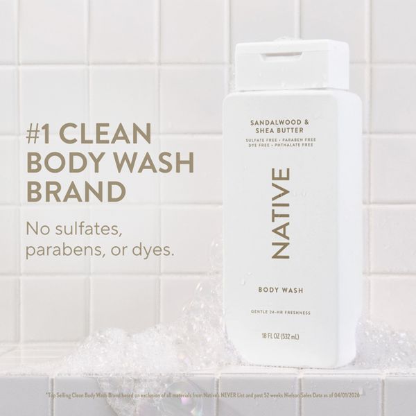 Native Body Wash - Sandalwood & Shea Butter - 18 fl oz
