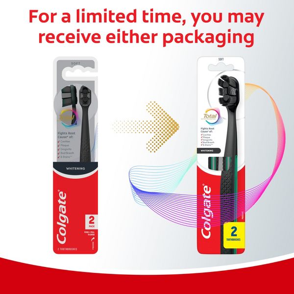 Colgate Total Active Prevention Foaming Clean Manual Toothbrush - Soft - White - 2ct