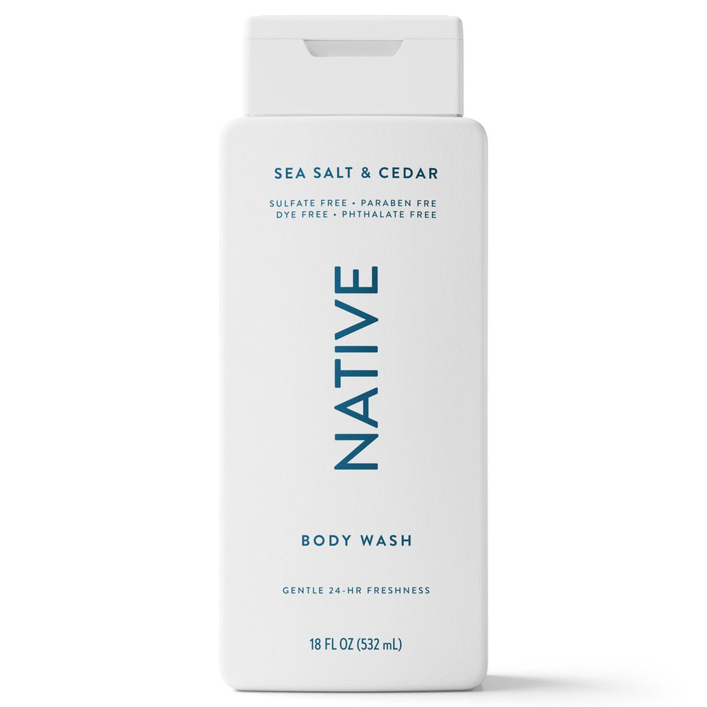 Native Body Wash for Men & Women - Sea Salt & Cedar - Sulfate Free - 18 fl oz