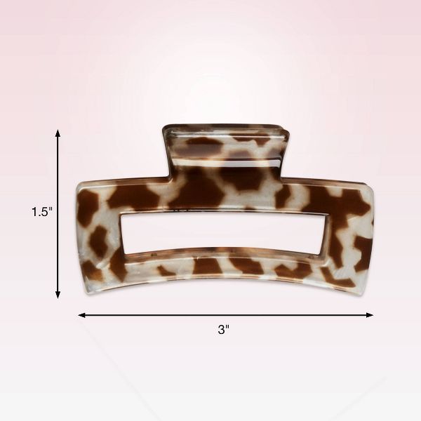 scünci Medium Sized Rectangle Claw Clips - All Hair - 3pcs