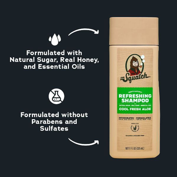 DR. SQUATCH Men's Natural Shampoo - Cool Fresh Aloe - 11oz