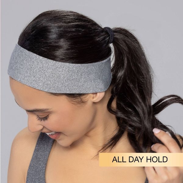 scünci No Damage Stretch Fabric Headbands - Black/White/Grays - All Hair - 5pcs
