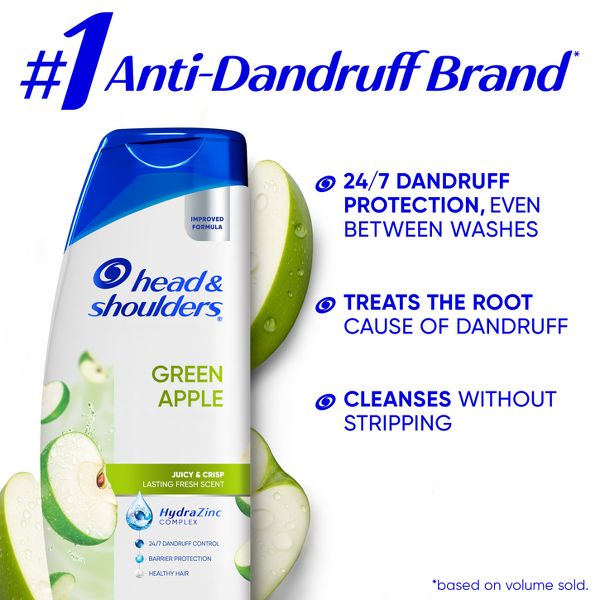 Head & Shoulders Green Apple Anti-Dandruff Paraben Free 2-in-1 Shampoo and Conditioner - 12.5 fl oz