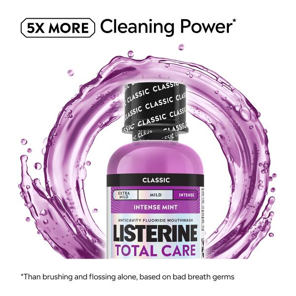 Listerine Total Care Anticavity Fluoride Intense Mouthwash - Mint - Travel Size - 3.2oz