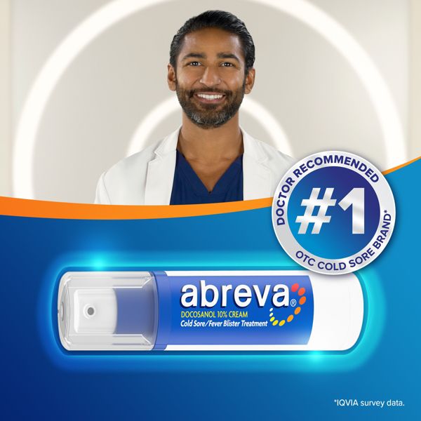 Abreva Docosanol 10% Cream Cold Sore/Fever Blister Treatment Pump - 0.07oz