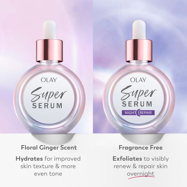 Olay Super Face Night Serum with Vitamin C - Fragrance Free - 1 fl oz