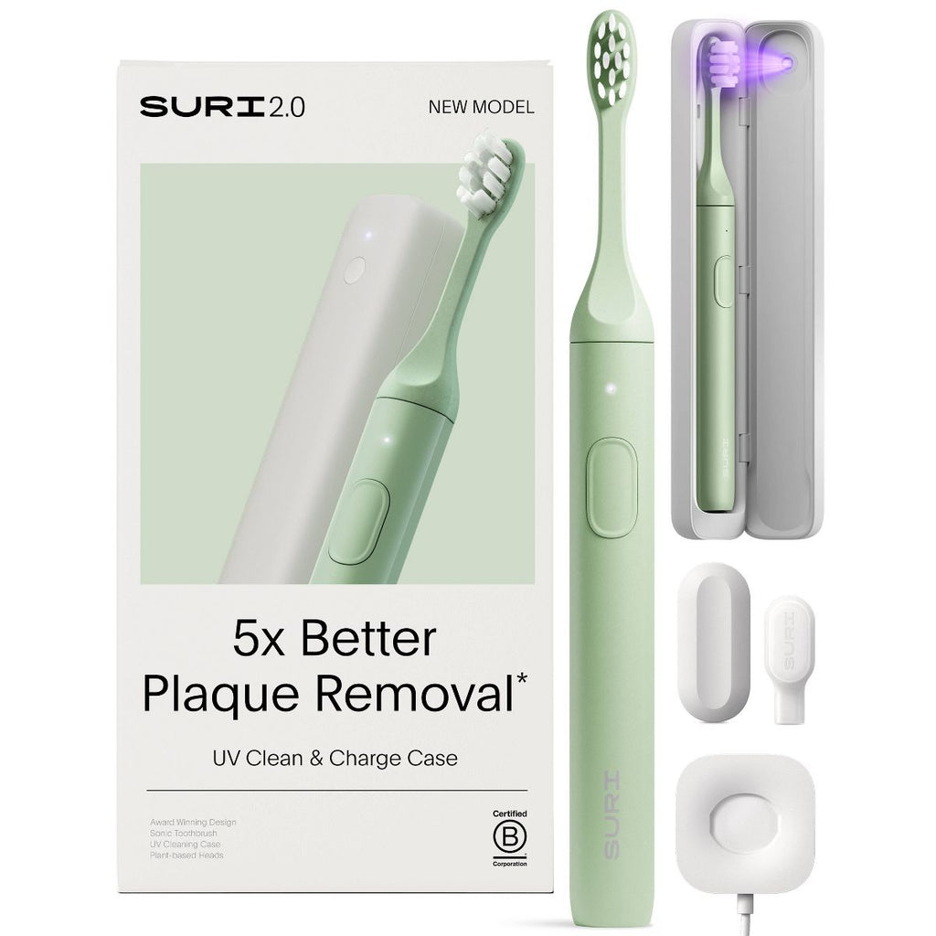 SURI 2.0 Sonic Electric Toothbrush with UV Travel Case and Brush Head - Winter Fern