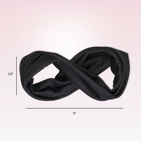 scünci No Damage Total Comfort Extra Wide Headwraps - Gray/Black - All Hair - 2pcs