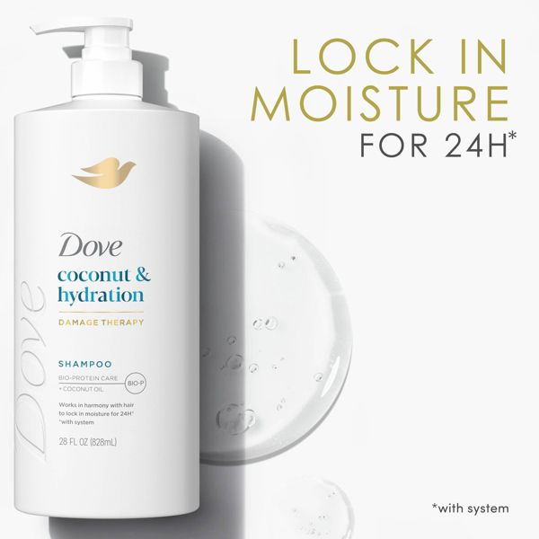 Dove Beauty Coconut Hydration Shampoo Pump with Coconut Oil & Bio-Protein Care - 28 fl oz