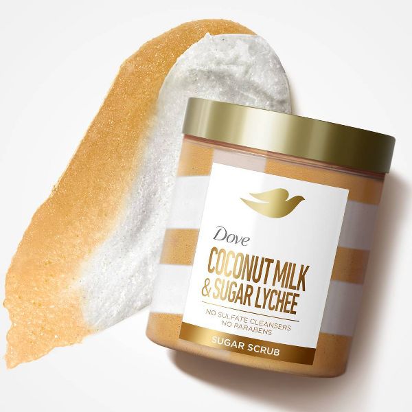 Dove Beauty Body Sugar Scrub - Coconut Milk & Sugar Lychee - 15oz