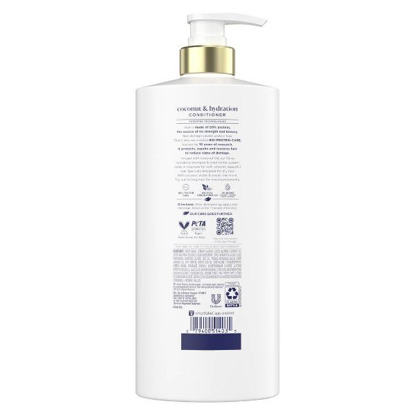 Dove Beauty Coconut Hydration Hair Conditioner Pump with Coconut Oil & Bio-Protein Care - 28 fl oz