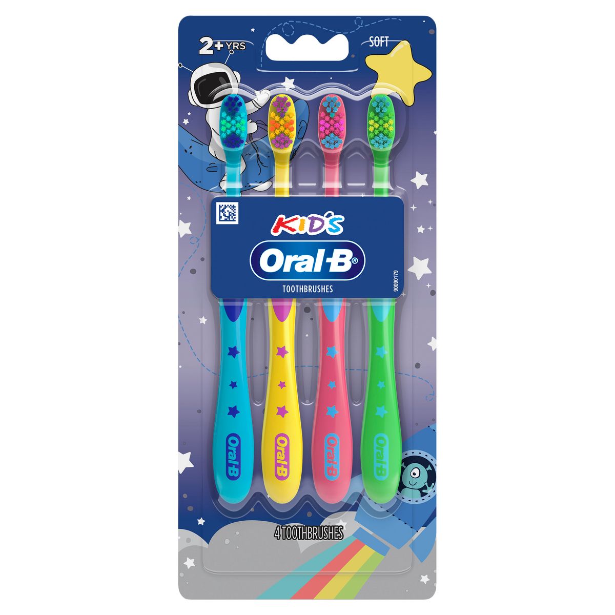 Oral-B Kids Soft Toothbrush with Space Designs - 4ct