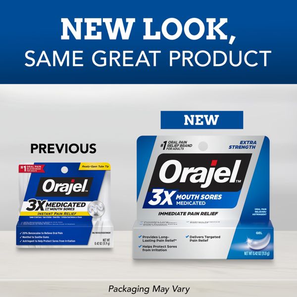 Orajel 3x Medicated Mouth Sores Gel - 0.42oz