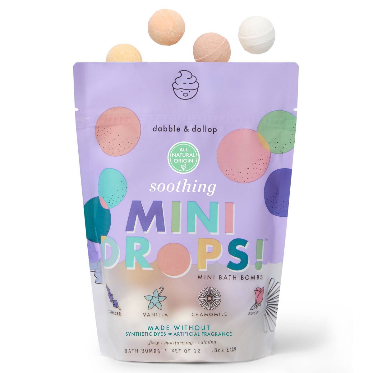 Dabble & Dollop Mini Bath Bombs - Soothing - 12ct/0.8oz