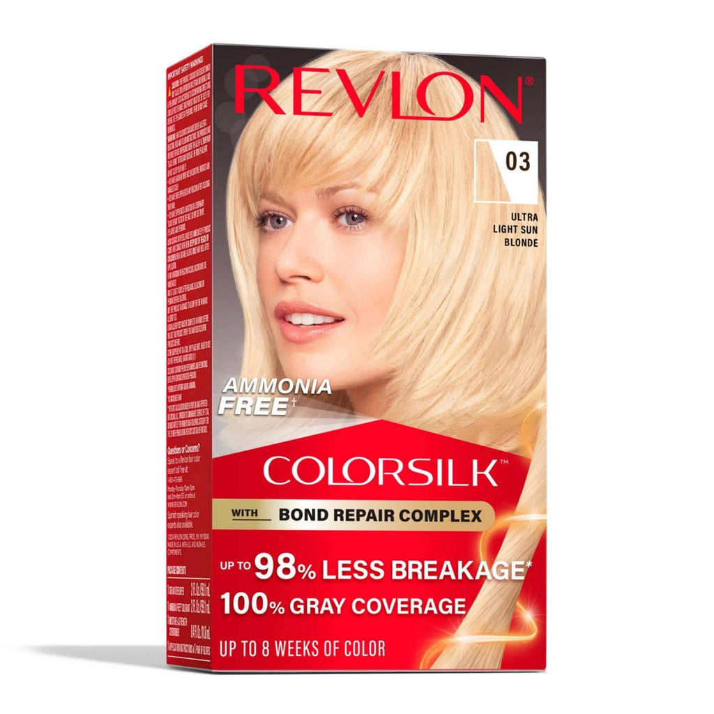 Revlon ColorSilk Permanent Hair Color with Bond Repair Complex - 03 Ultra Light Sun Blonde - 1 pack