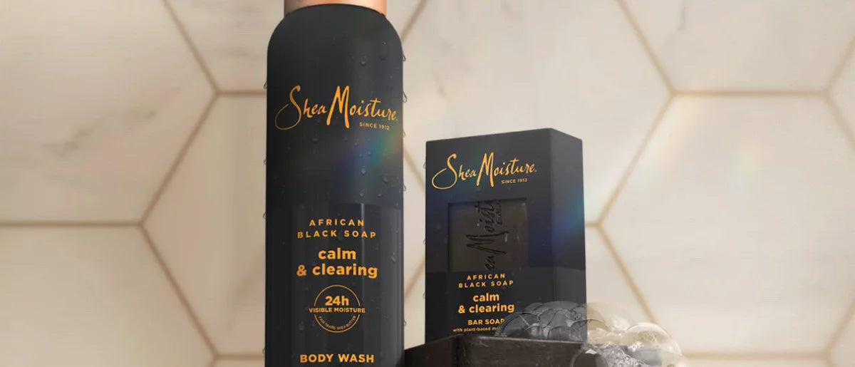 SheaMoisture Body Wash Calm & Clearing - African Black Soap with Aloe & Vitamin E - 18 fl oz