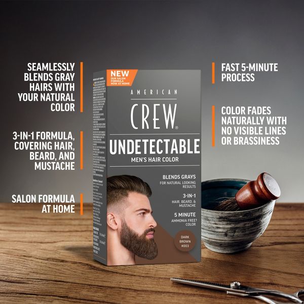American Crew Undetectable Men's Hair Color - Dark Brown - 2.6 fl oz