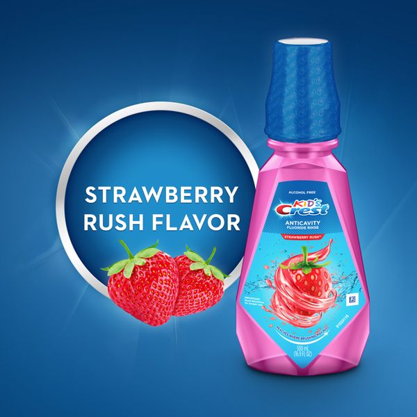 Crest Kids' Anticavity Alcohol Free Fluoride Rinse - Strawberry Rush - 16.9 fl oz