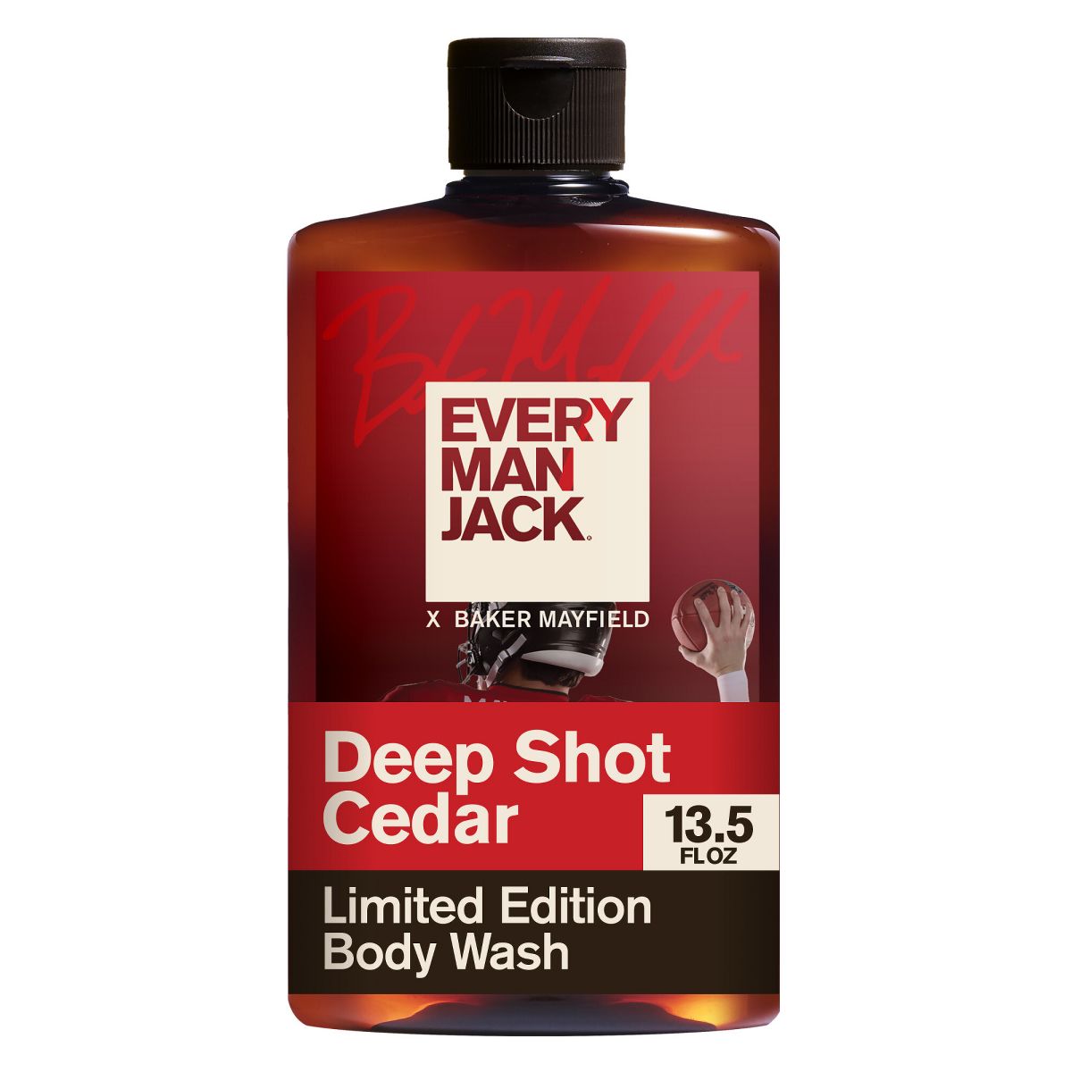 Every Man Jack Limited Edition Baker Mayfield Collection - Hydrating Body Wash - Deep Shot Cedar - 13.5oz
