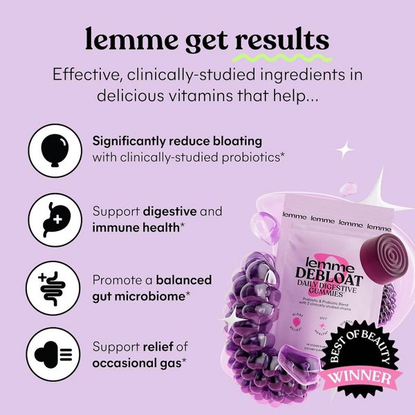 Lemme Debloat Daily Digestive Probiotic Vegan Gummies - 14ct