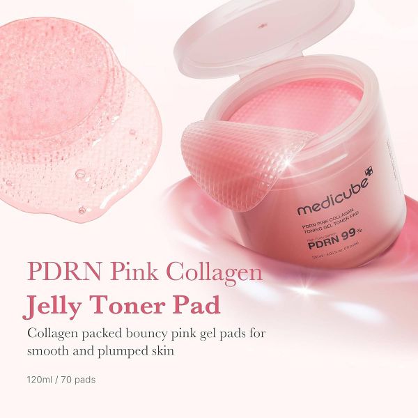 medicube Korean Skincare PDRN Pink Collagen Toning Gel Pads - 70pc