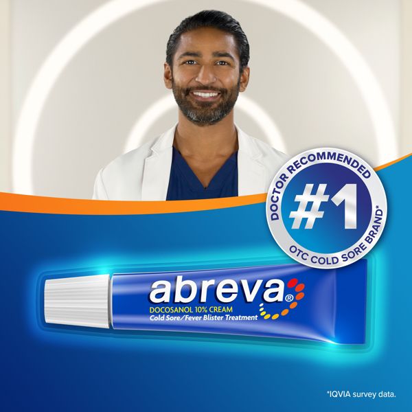 Abreva Docosanol 10% Cream Cold Sore/Fever Blister Treatment Tube - 0.07oz