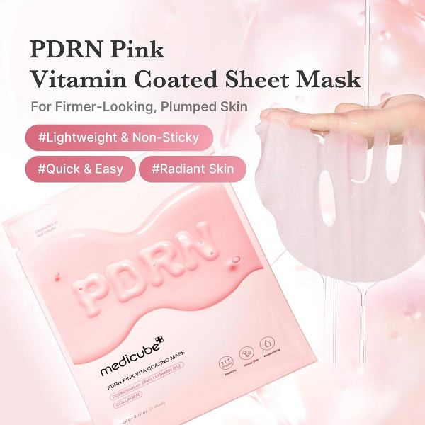 medicube PDRN Pink Vita Coating Face Mask Korean Skincare - 0.77oz