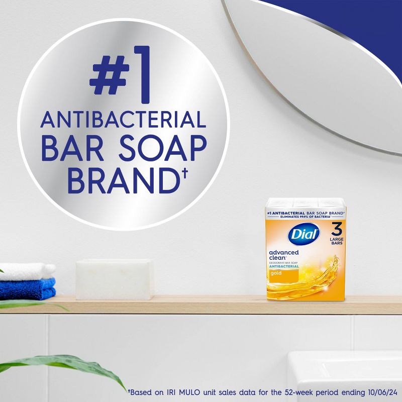 Dial Advanced Clean Gold Antibacterial Deodorant Bar Soap - 4 oz/12ct